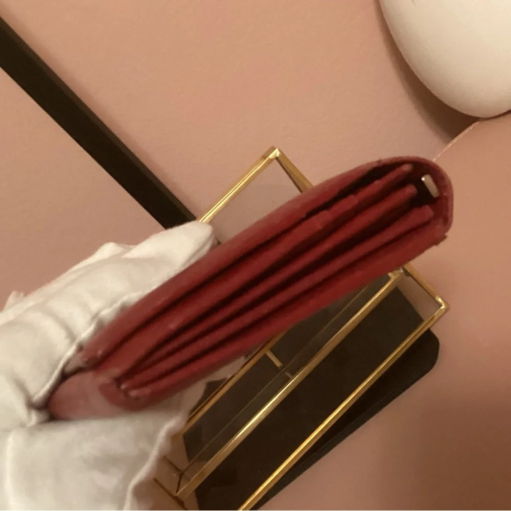 Red Burberry Textured Nova Check Long Wallet pre-loved - Picture 8 of 9